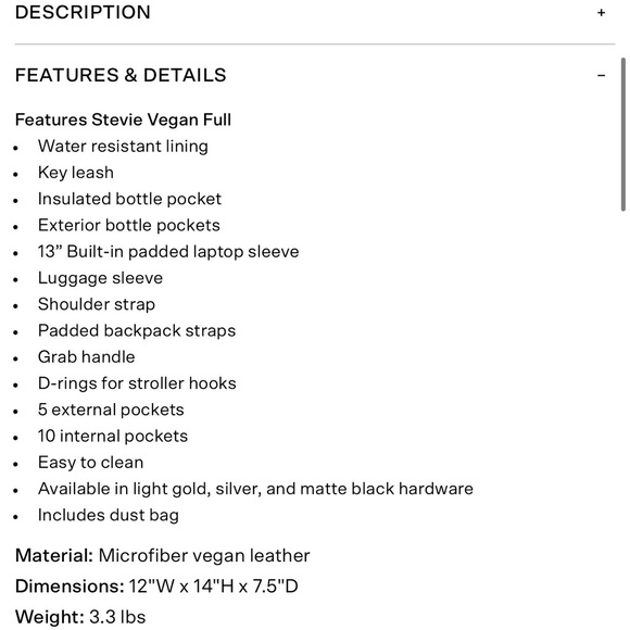 MINA BAIE Vegan Leather Stevie Full - Picture 9 of 9